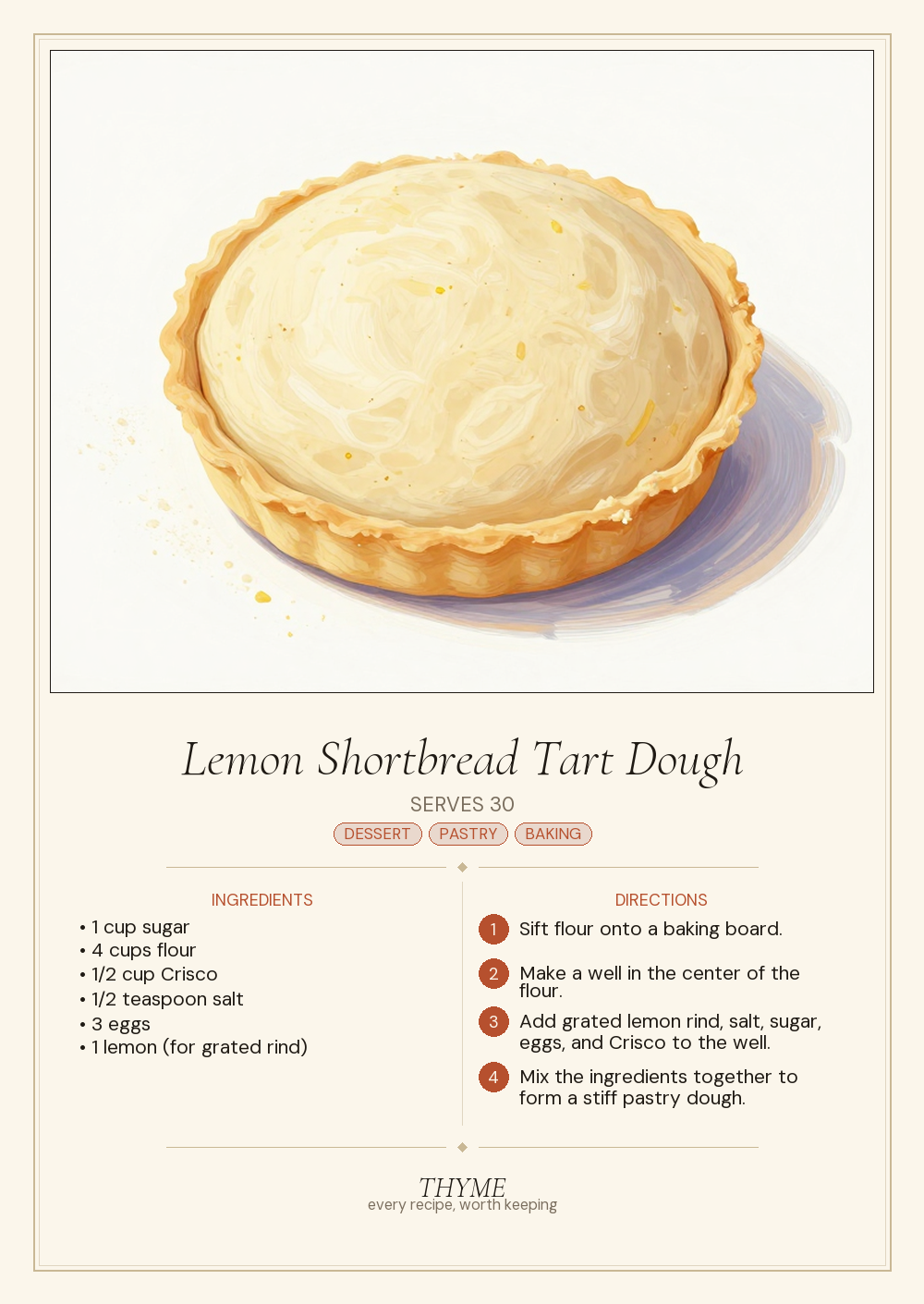 Lemon Shortbread Tart Dough