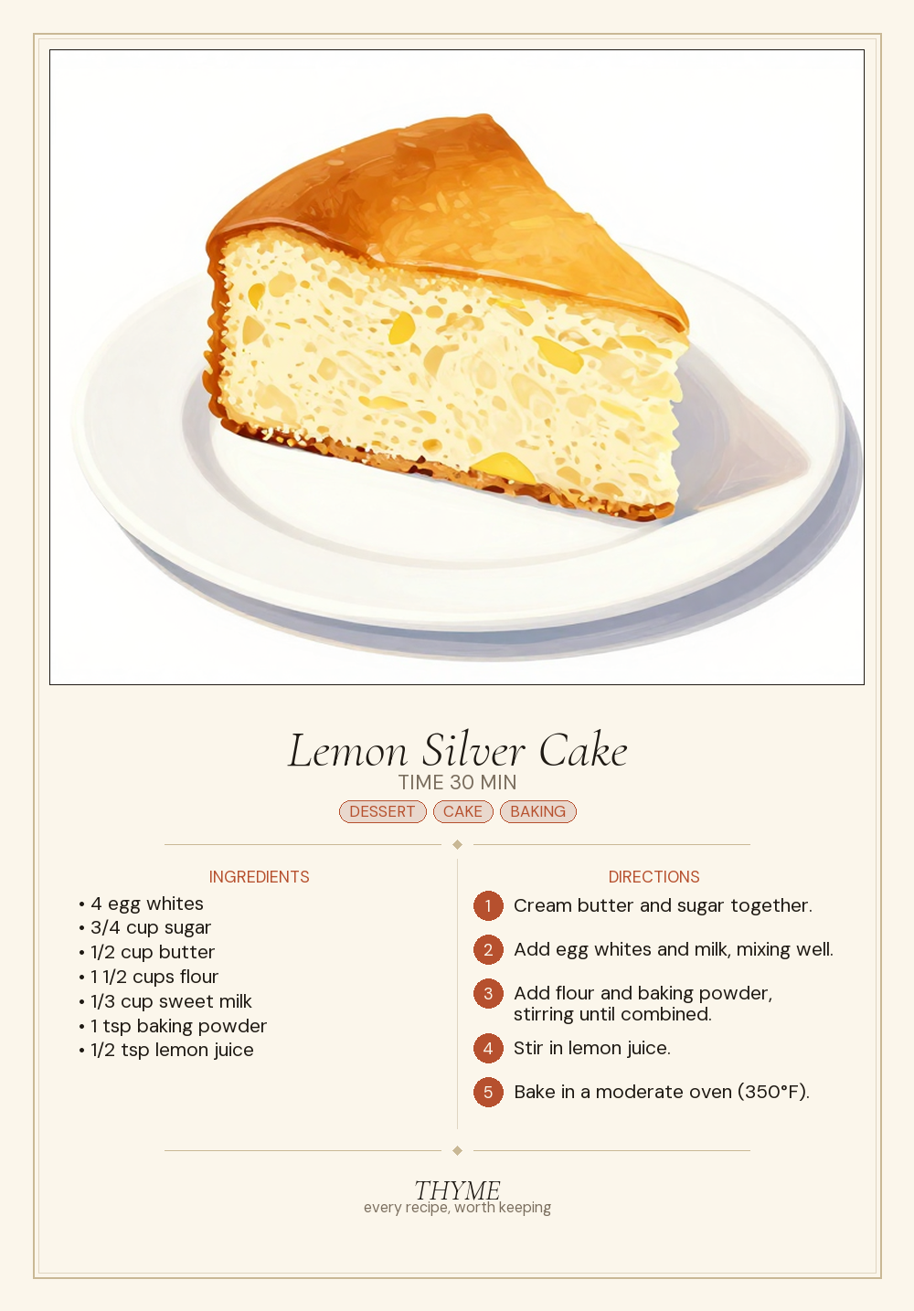 Lemon Silver Cake