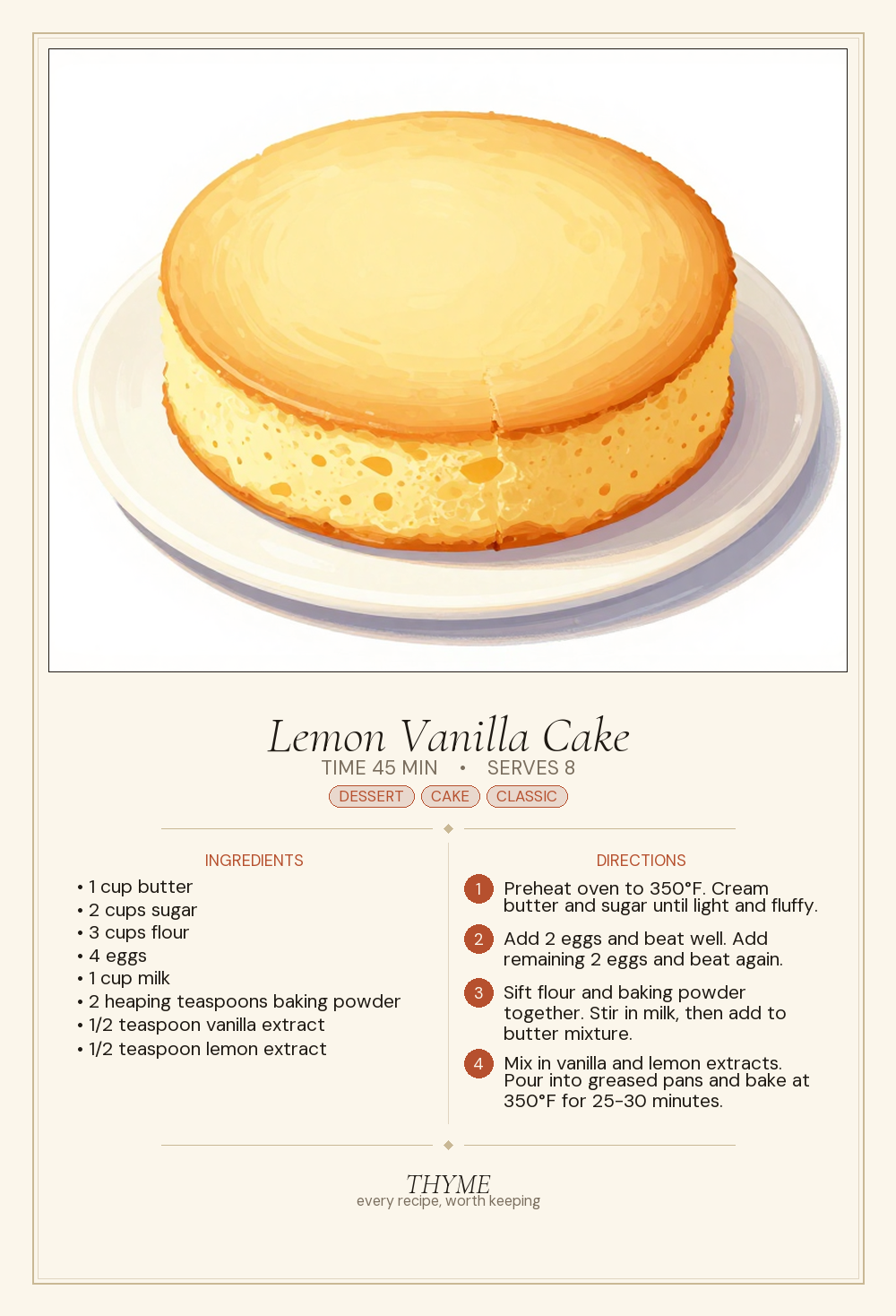 Lemon Vanilla Cake