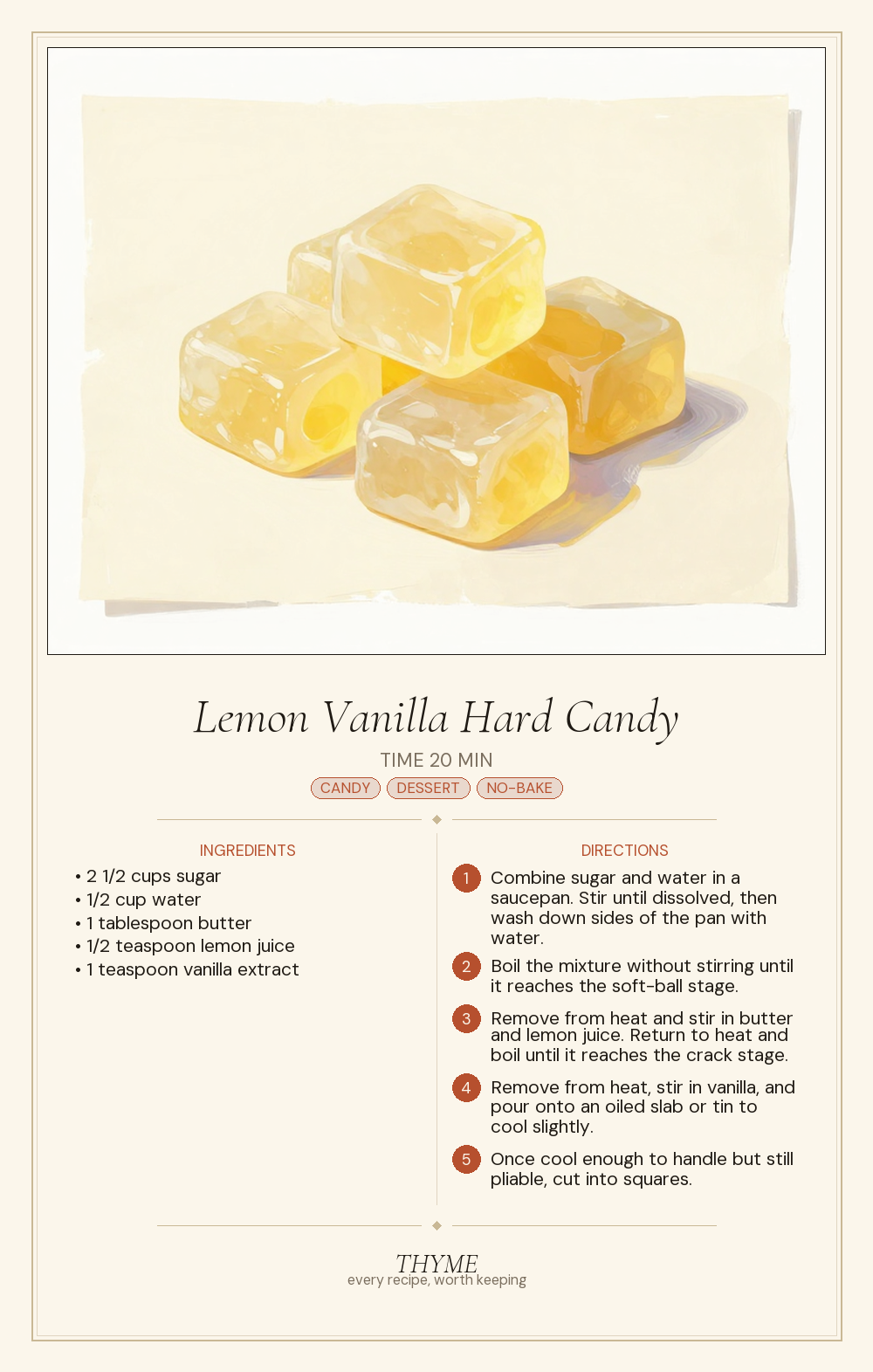 Lemon Vanilla Hard Candy