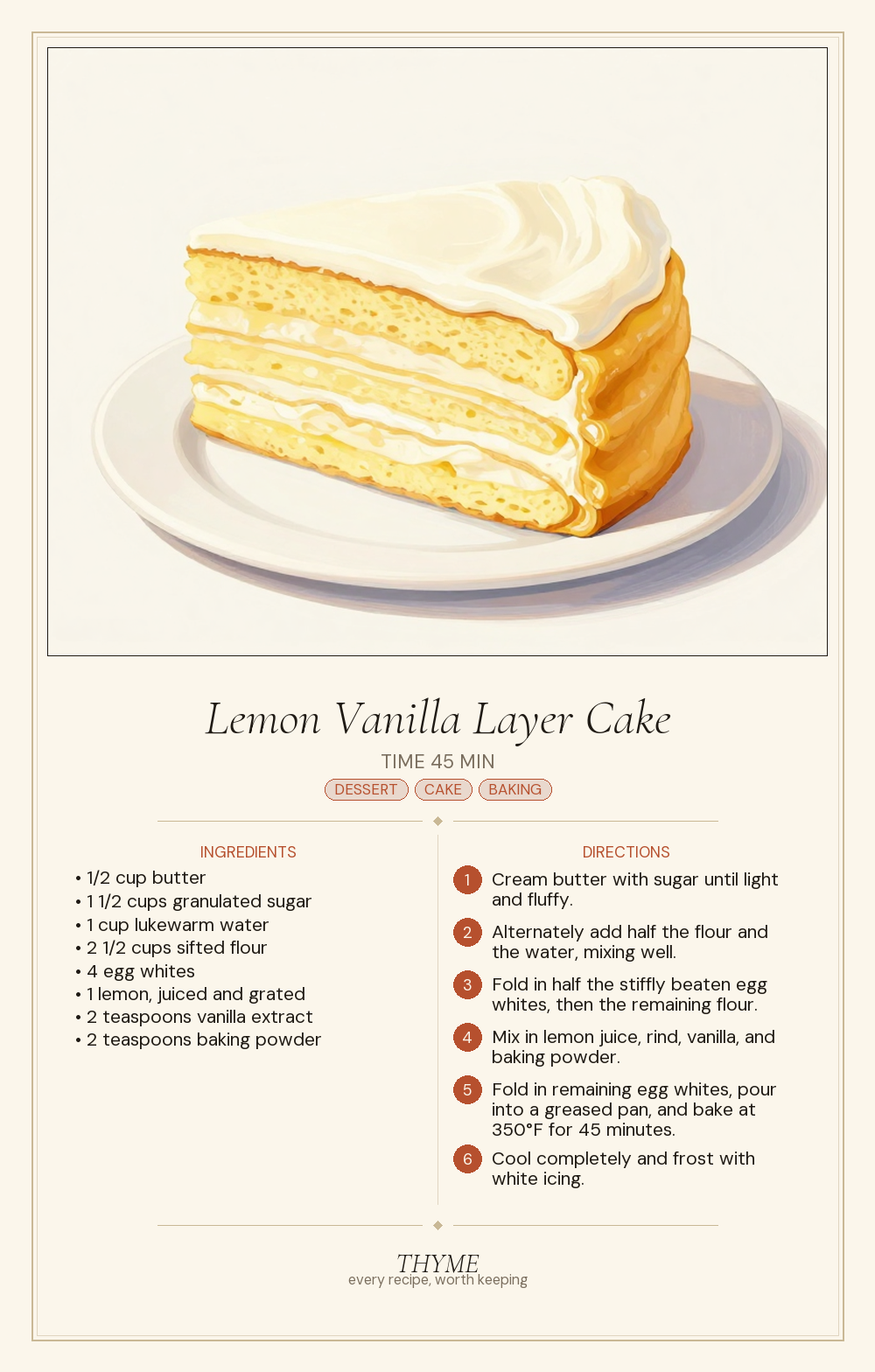 Lemon Vanilla Layer Cake