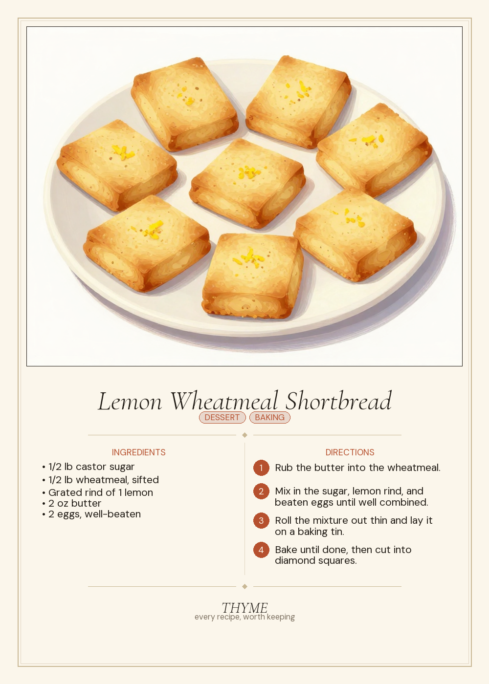 Lemon Wheatmeal Shortbread