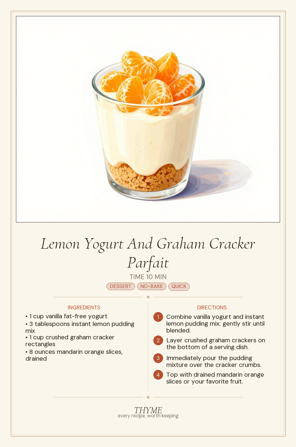 Lemon Yogurt And Graham Cracker Parfait