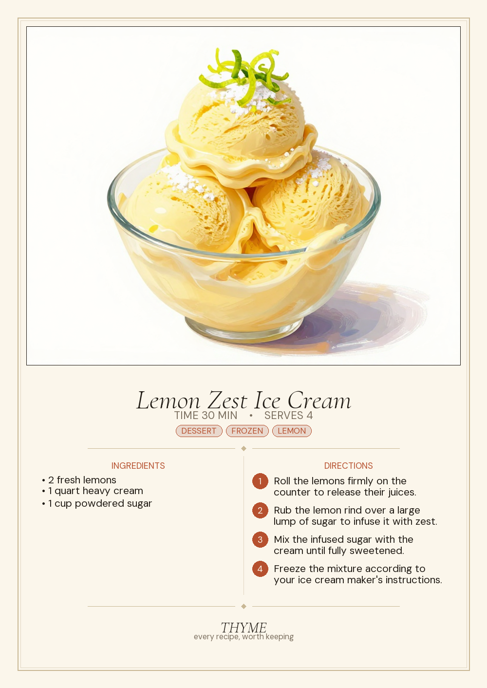 Lemon Zest Ice Cream
