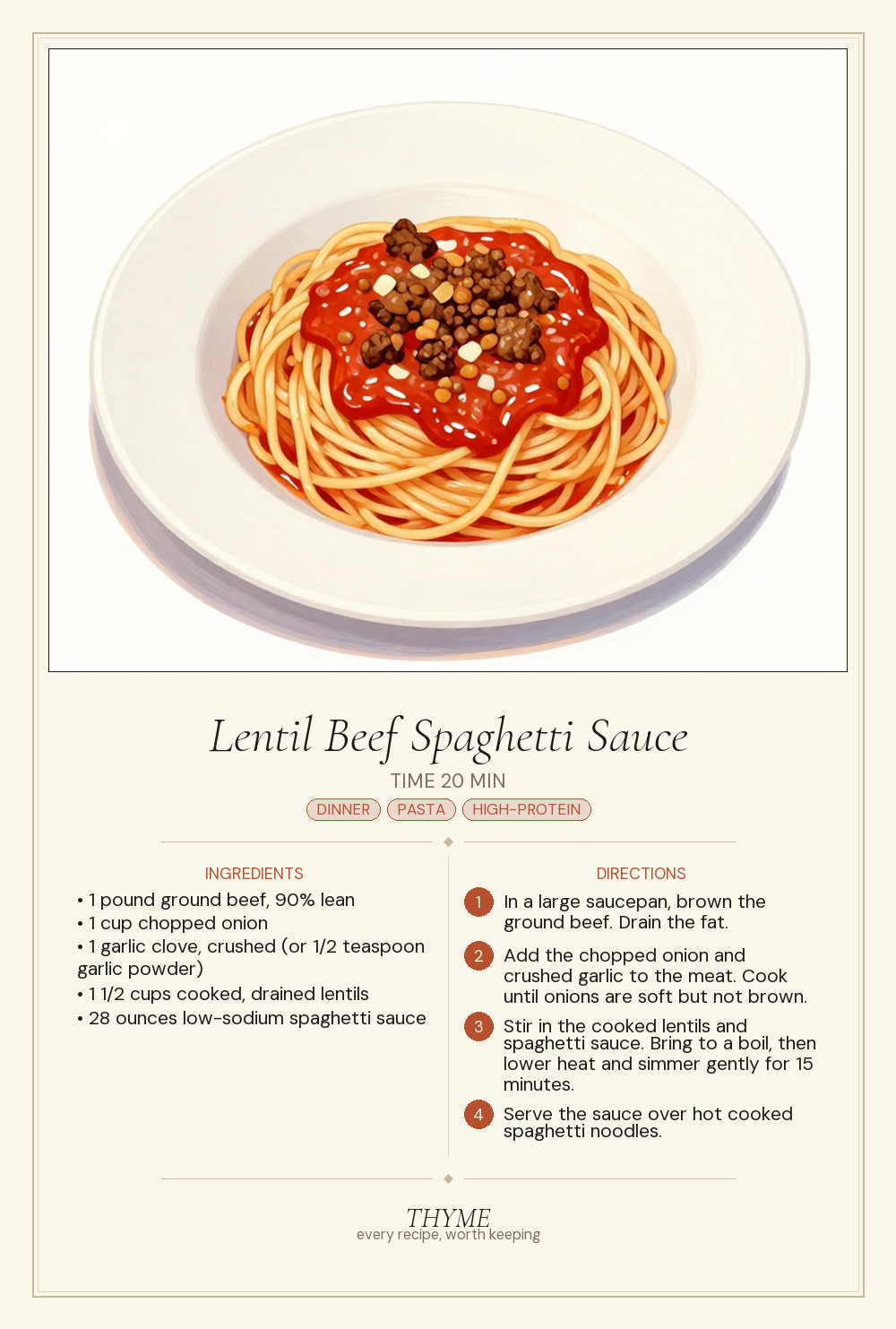 Lentil Beef Spaghetti Sauce