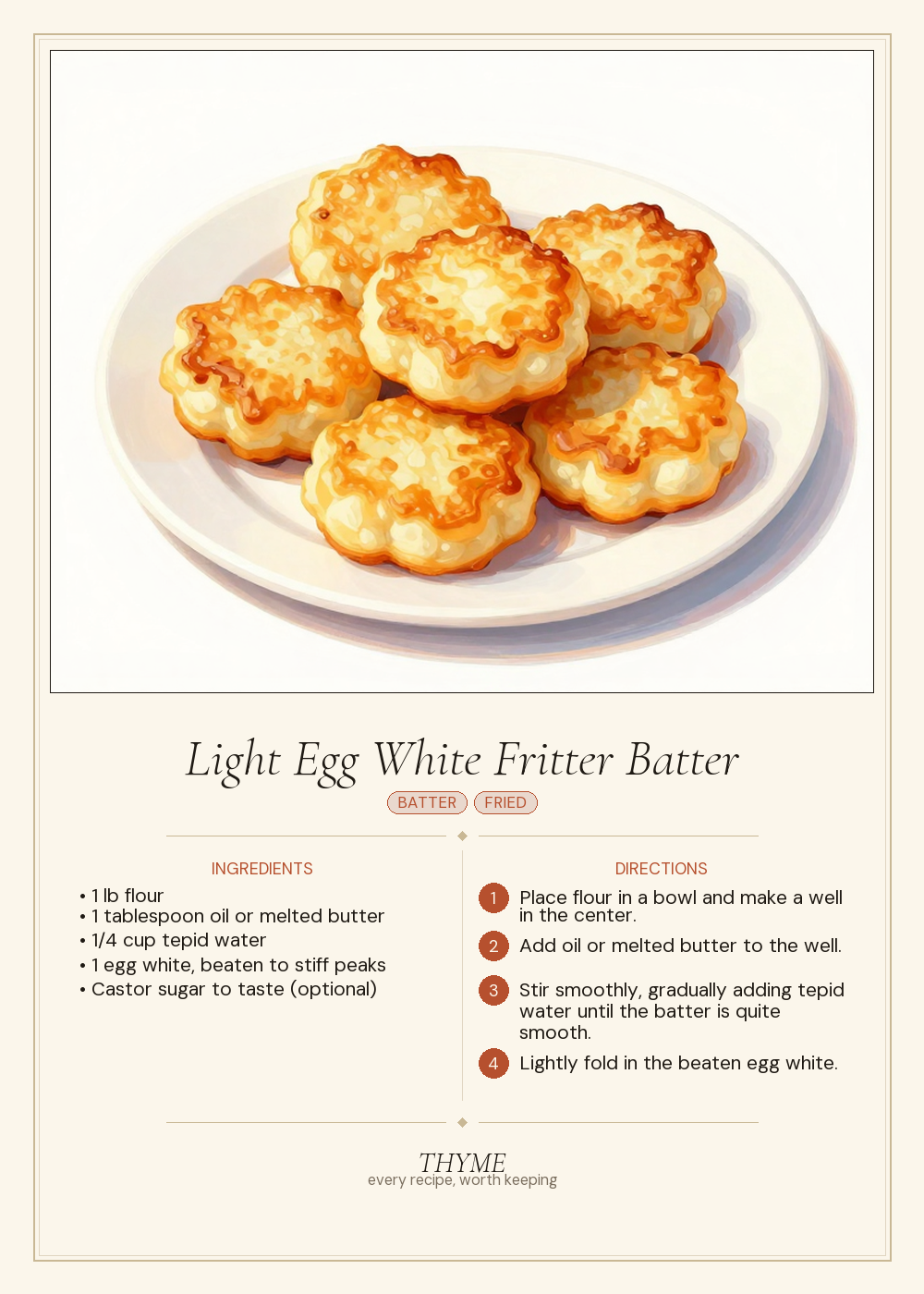 Light Egg White Fritter Batter