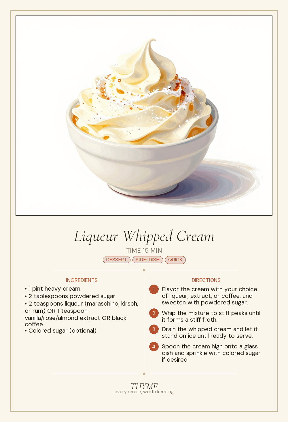 Liqueur Whipped Cream