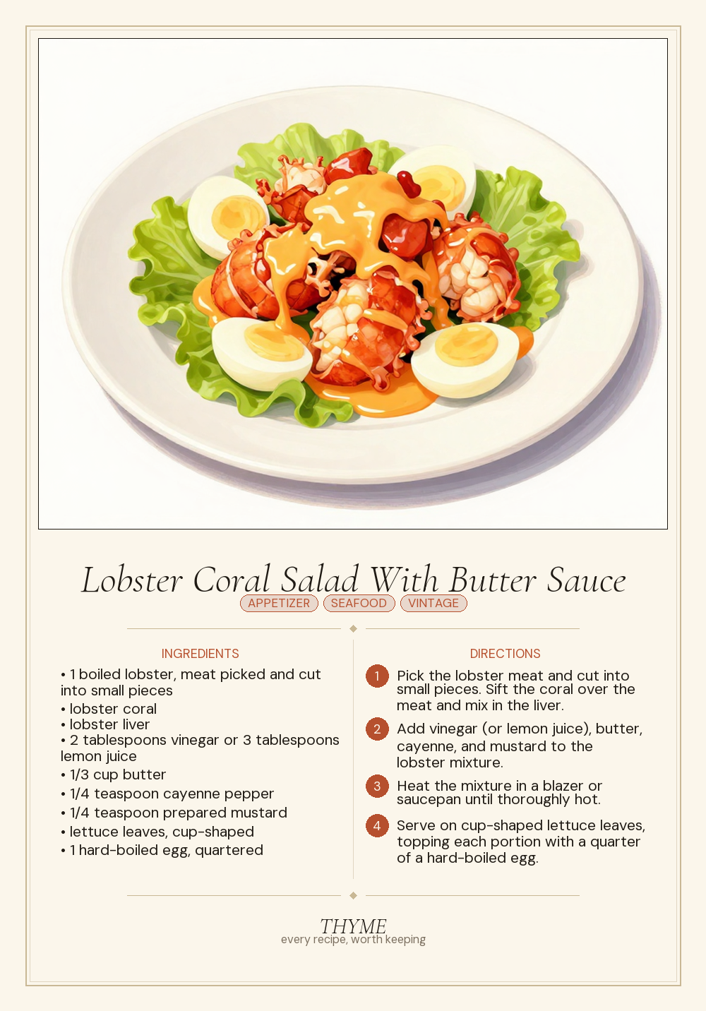 Lobster Coral Salad With Butter Sauce