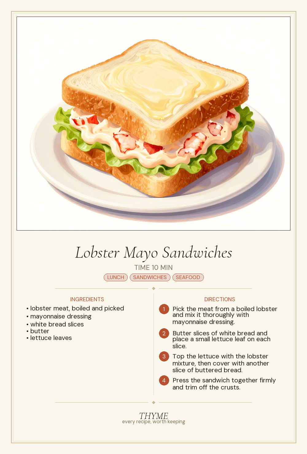 Lobster Mayo Sandwiches