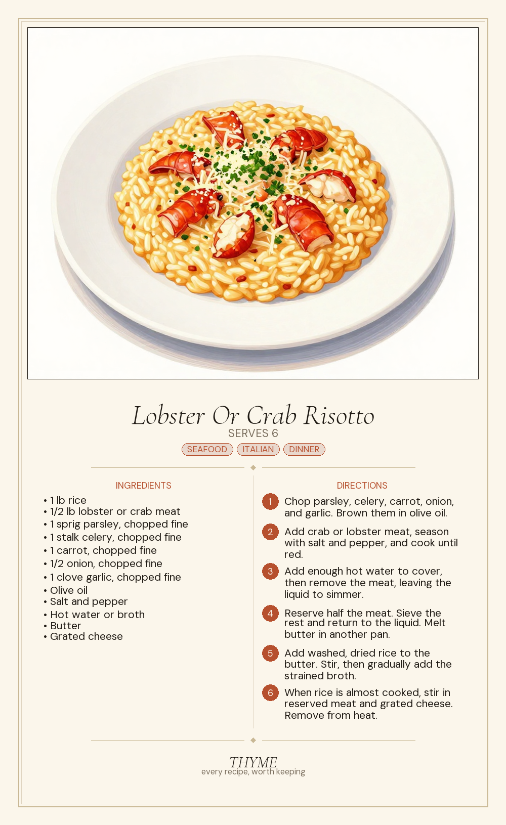 Lobster Or Crab Risotto