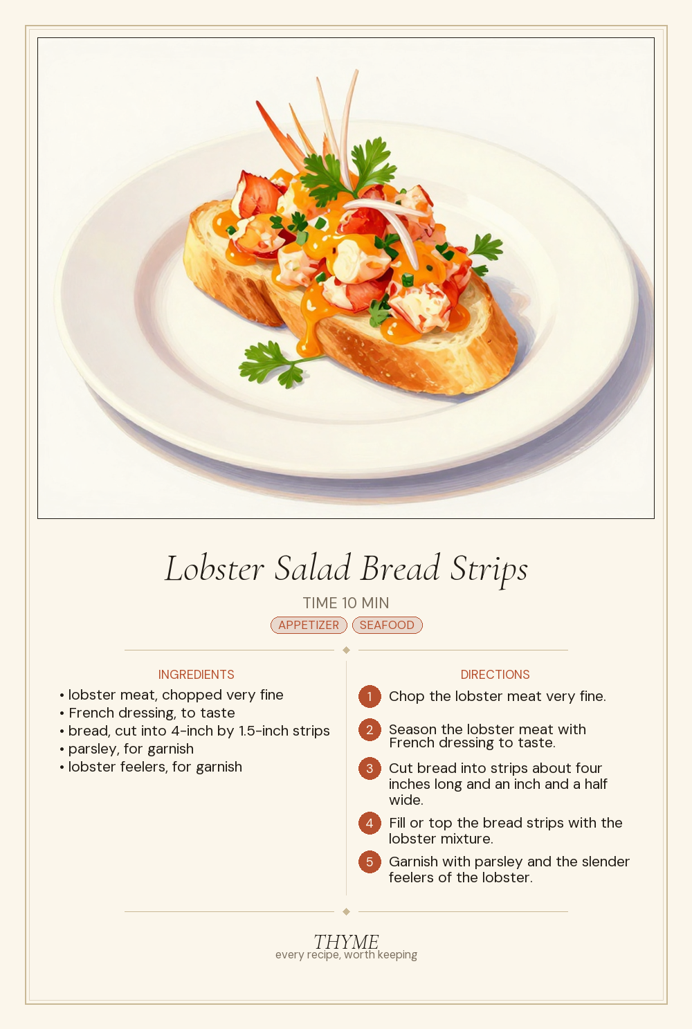Lobster Salad Bread Strips