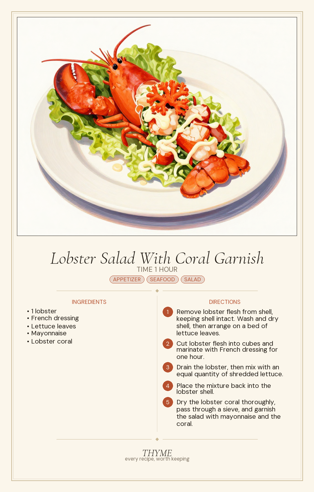 Lobster Salad With Coral Garnish