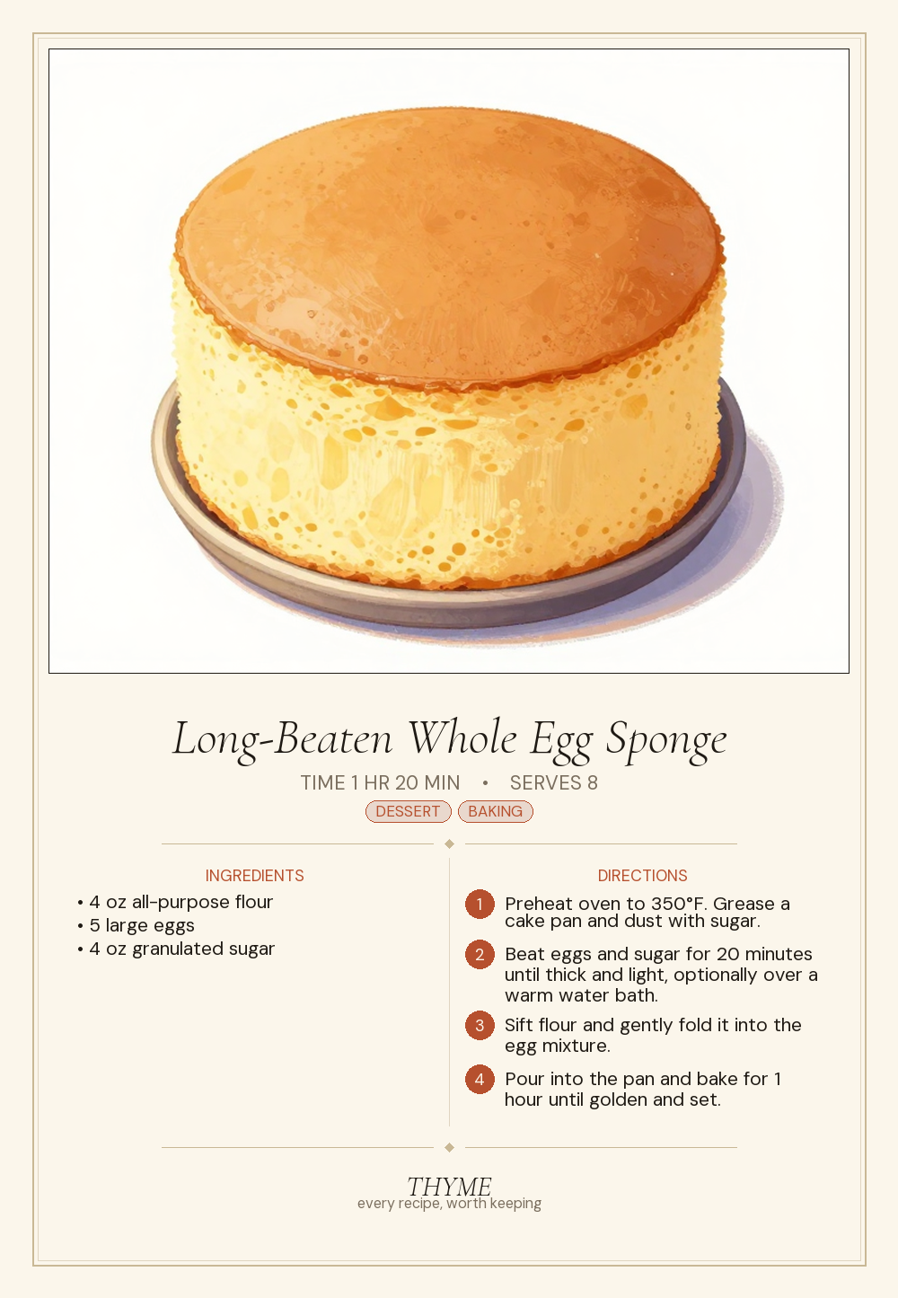 Long-Beaten Whole Egg Sponge