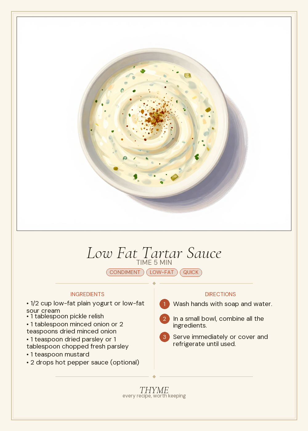 Low Fat Tartar Sauce
