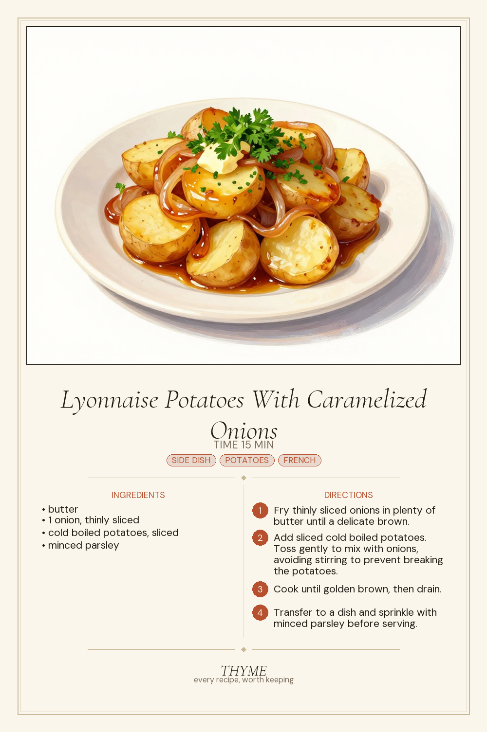 Lyonnaise Potatoes With Caramelized Onions