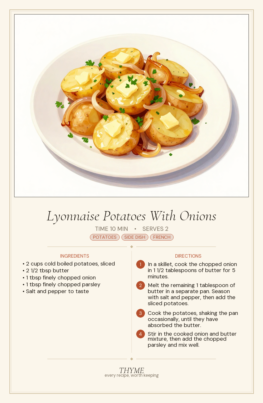 Lyonnaise Potatoes With Onions