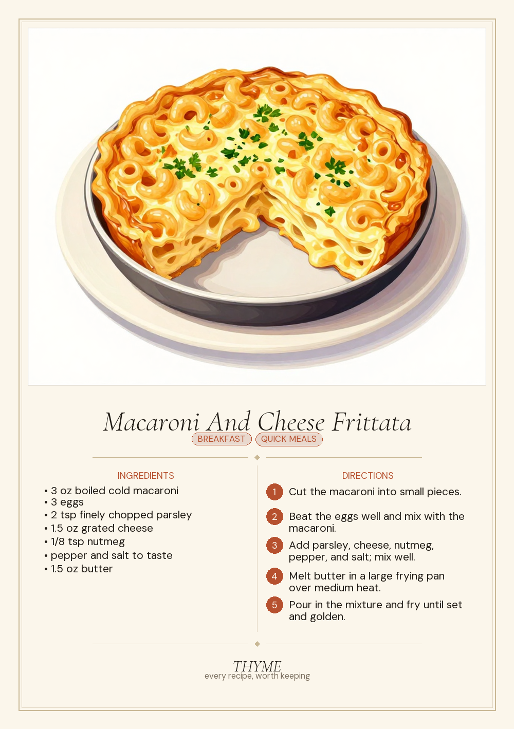Macaroni And Cheese Frittata