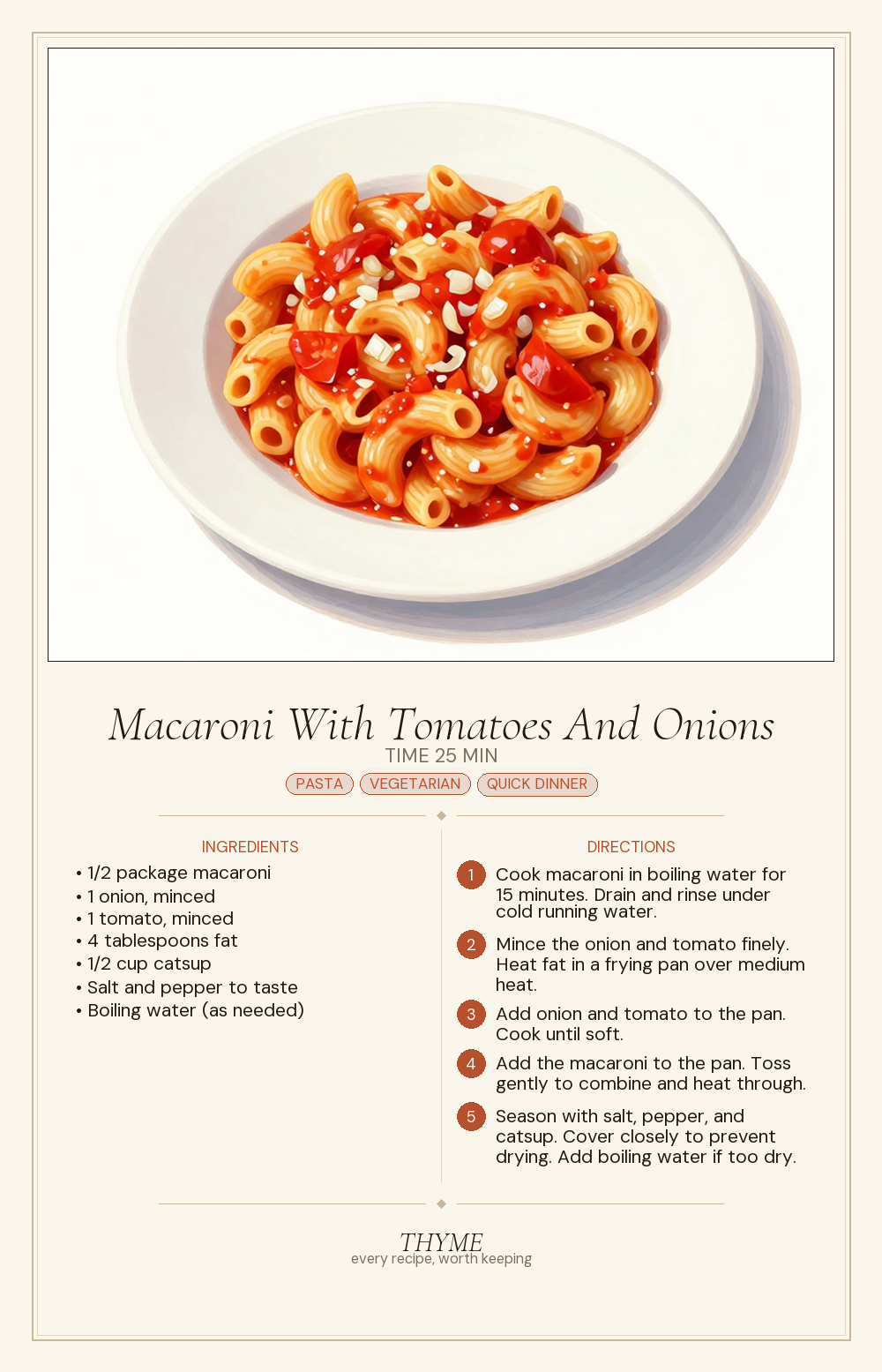 Macaroni With Tomatoes And Onions