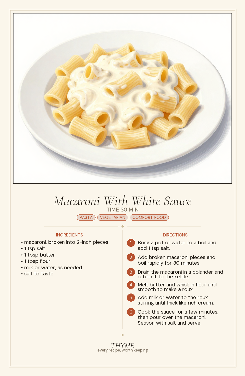Macaroni With White Sauce