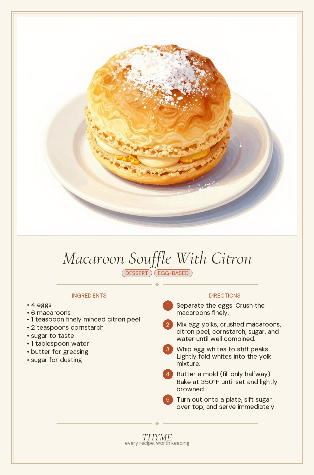 Macaroon Souffle With Citron
