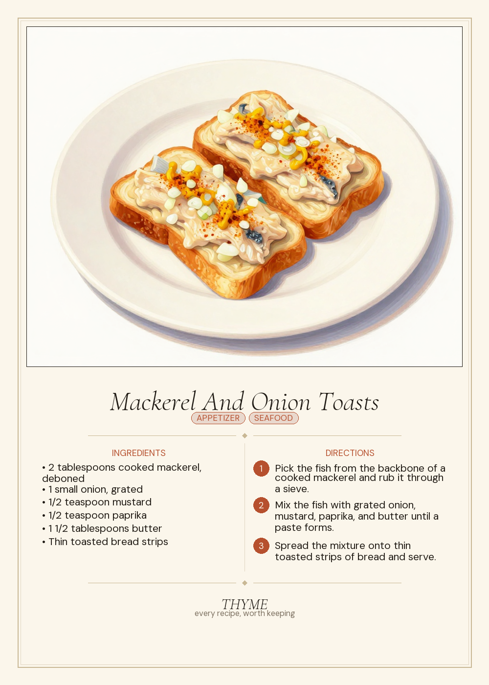 Mackerel And Onion Toasts