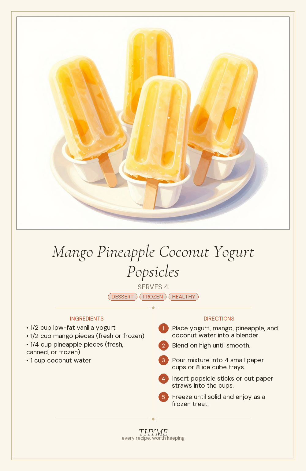 Mango Pineapple Coconut Yogurt Popsicles