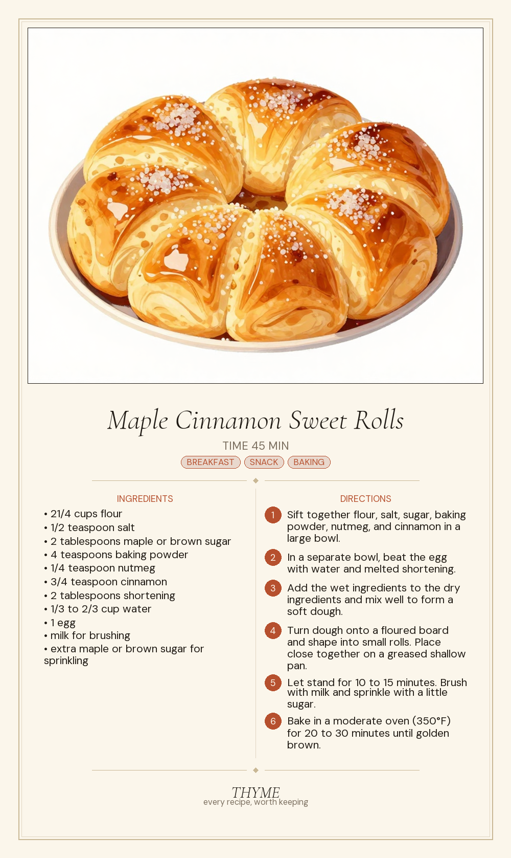 Maple Cinnamon Sweet Rolls
