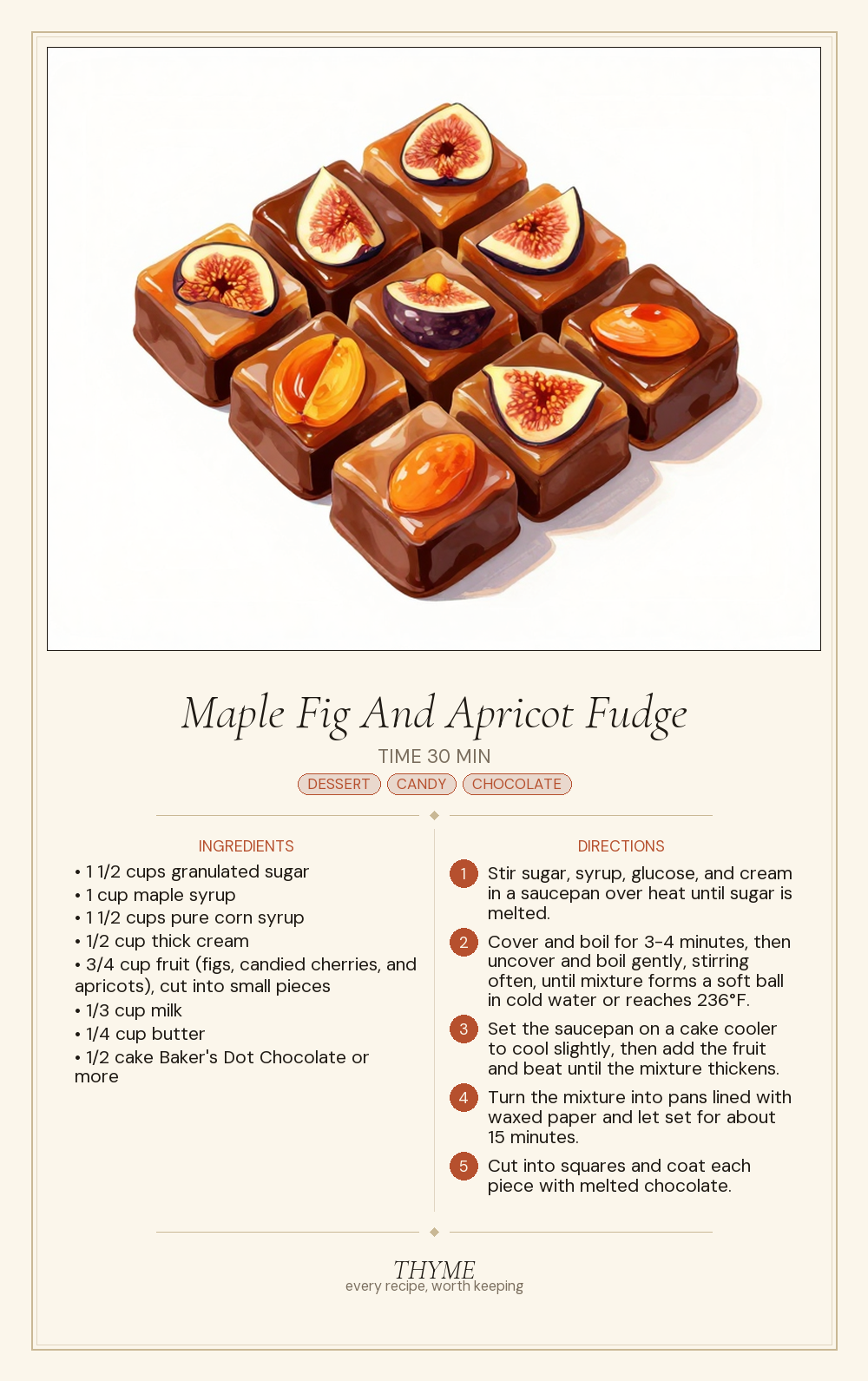 Maple Fig And Apricot Fudge