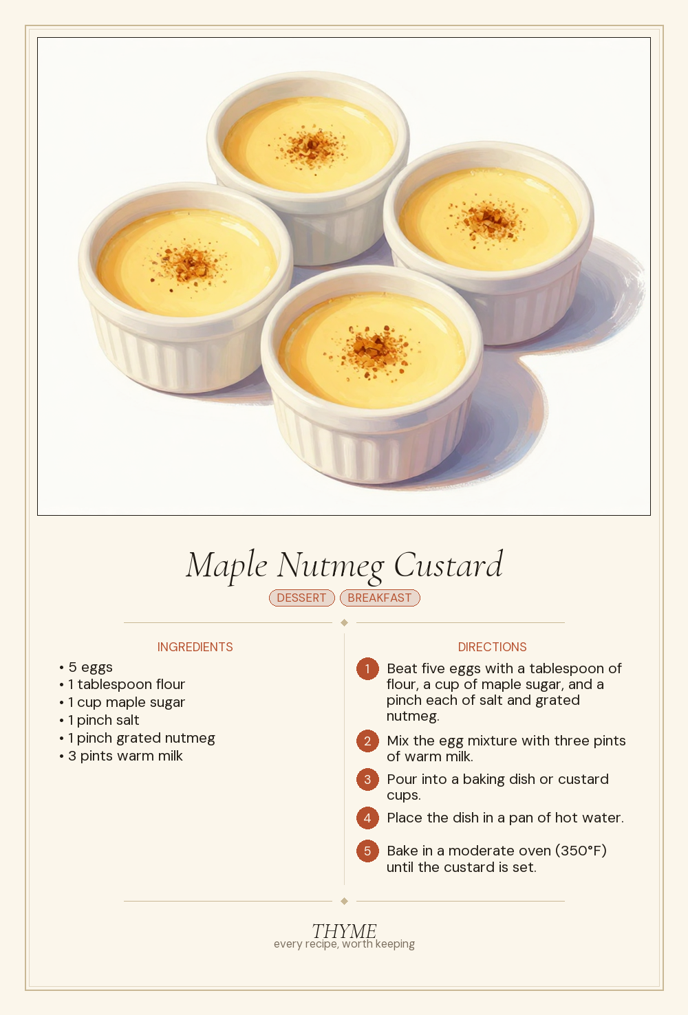 Maple Nutmeg Custard