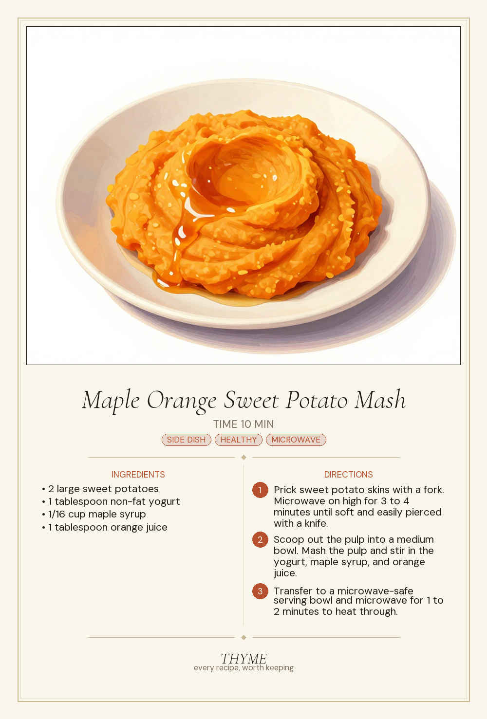 Maple Orange Sweet Potato Mash