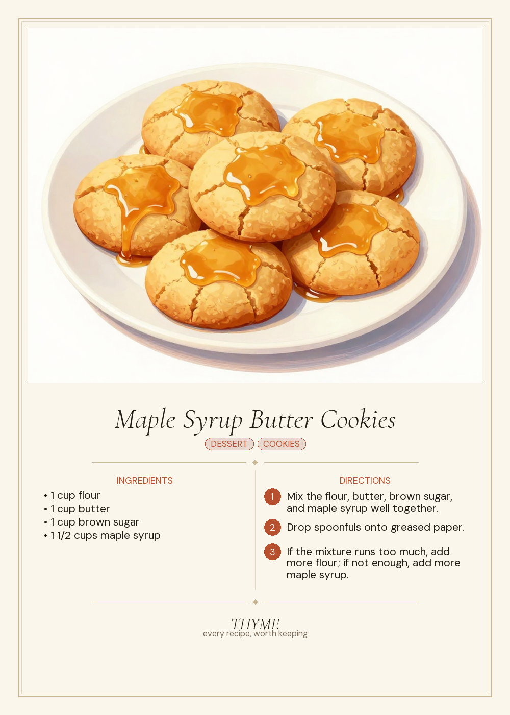 Maple Syrup Butter Cookies