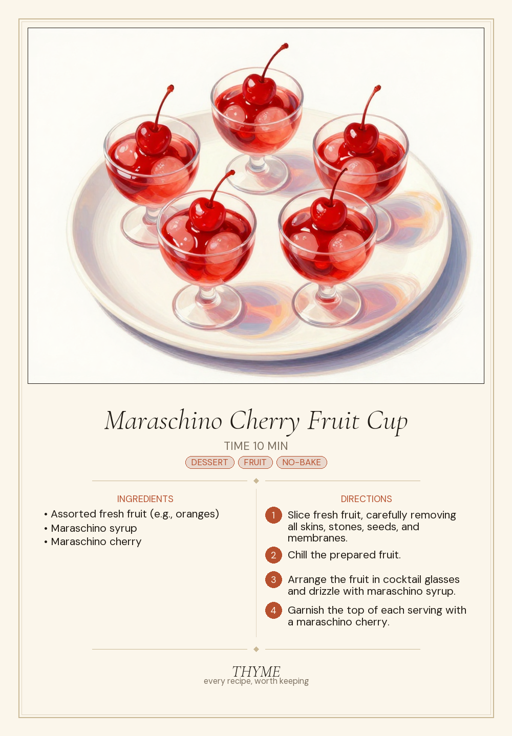 Maraschino Cherry Fruit Cup