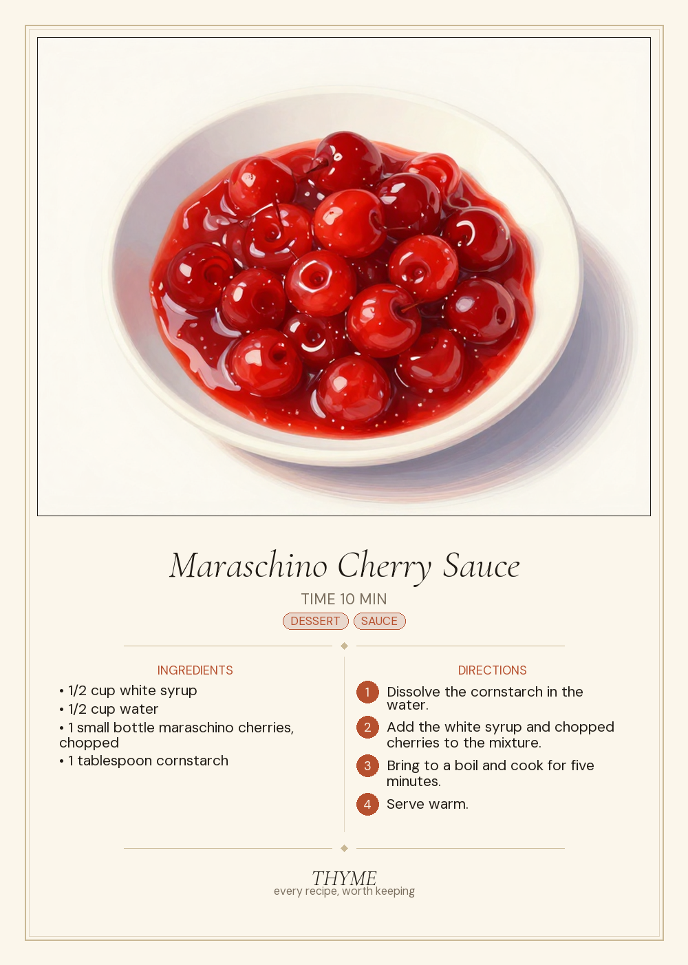 Maraschino Cherry Sauce