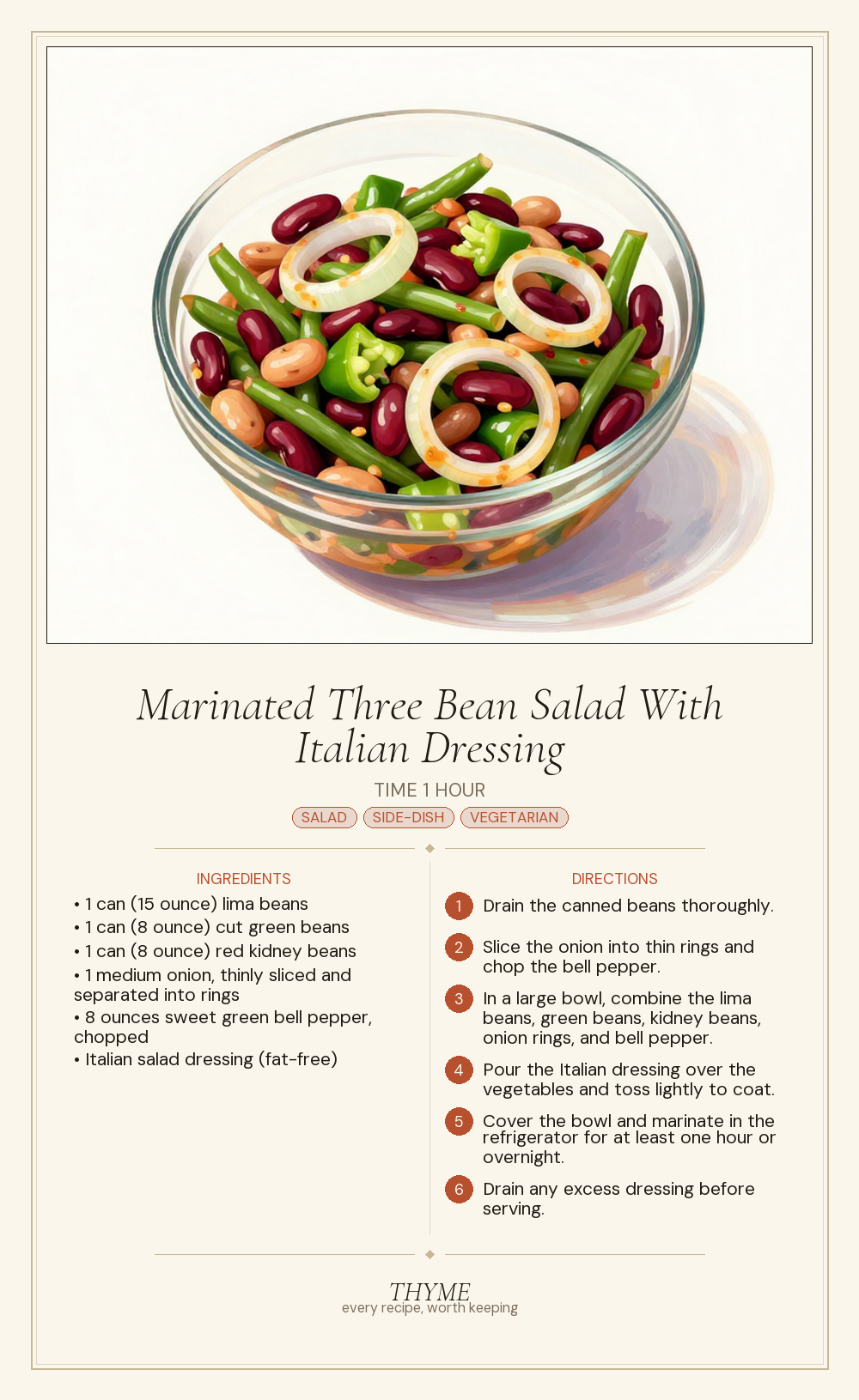 Marinated Three Bean Salad With Italian Dressing