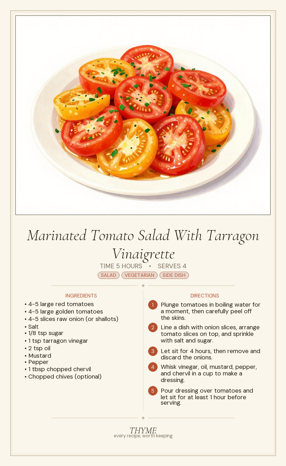 Marinated Tomato Salad With Tarragon Vinaigrette