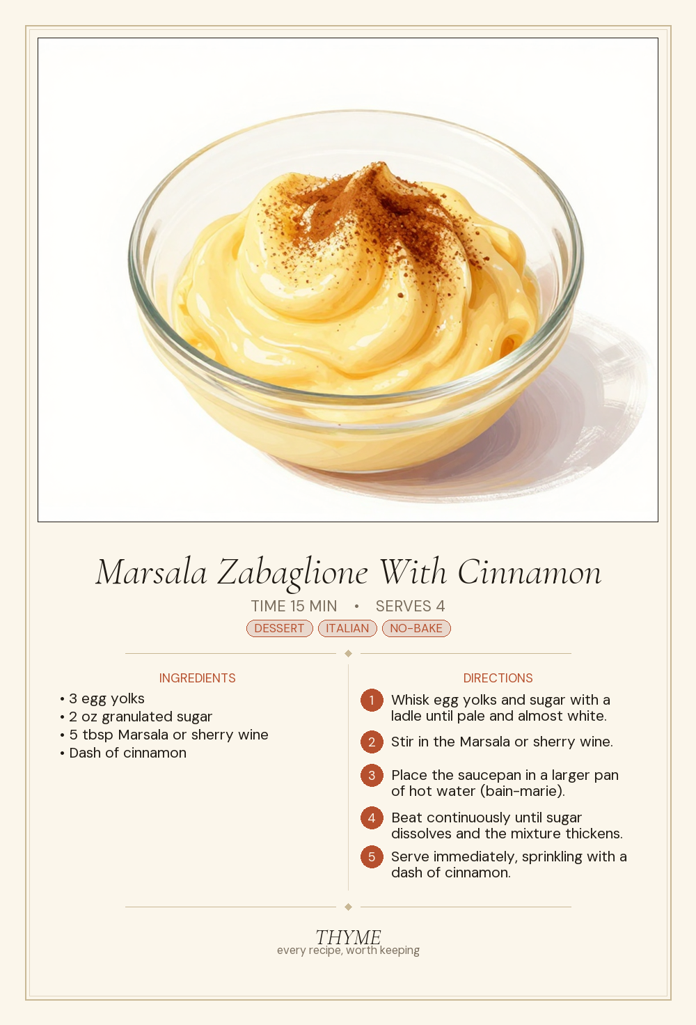 Marsala Zabaglione With Cinnamon