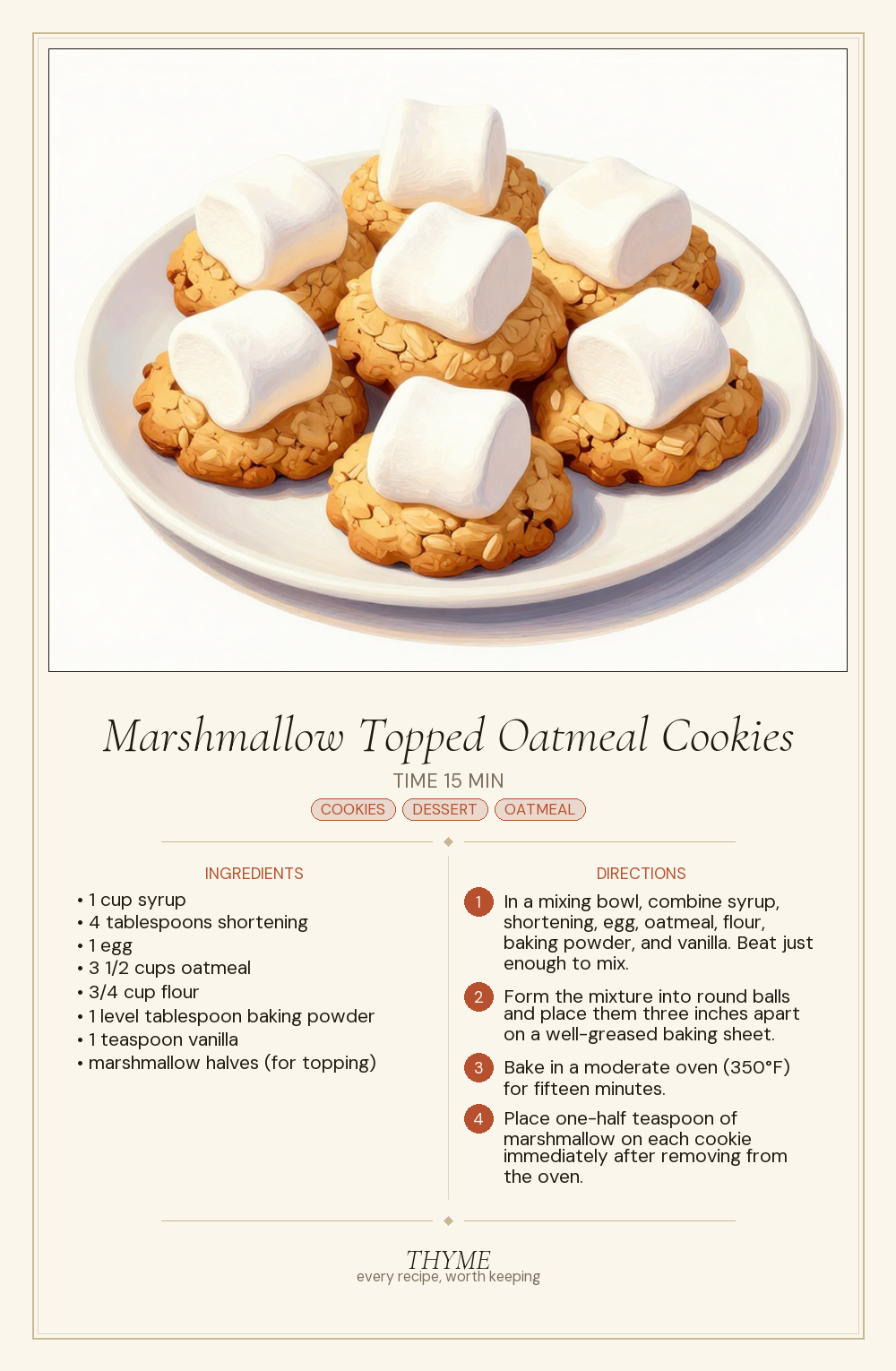 Marshmallow Topped Oatmeal Cookies
