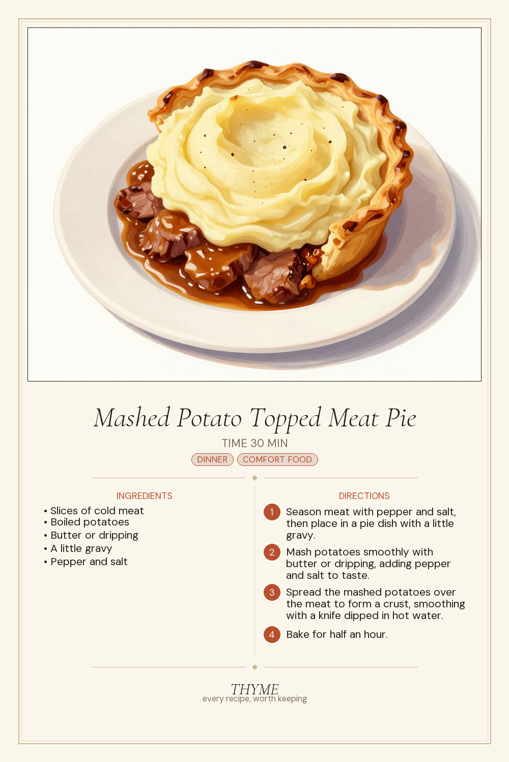 Mashed Potato Topped Meat Pie