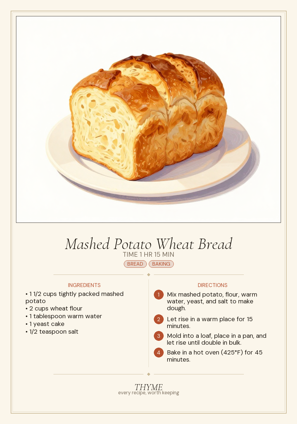 Mashed Potato Wheat Bread