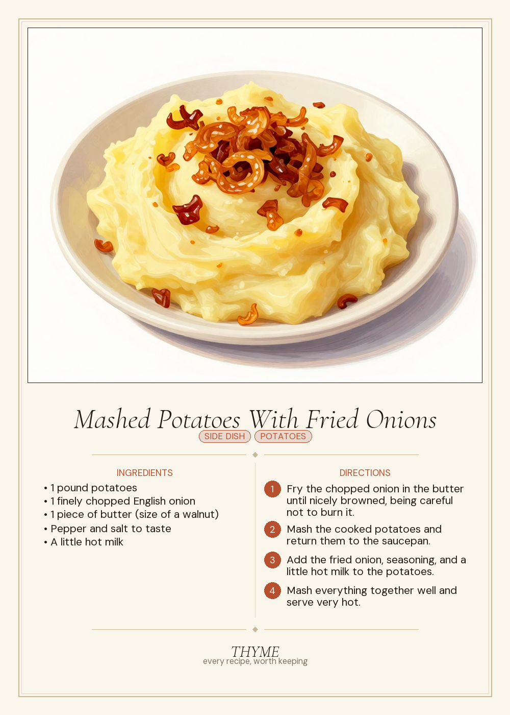 Mashed Potatoes With Fried Onions