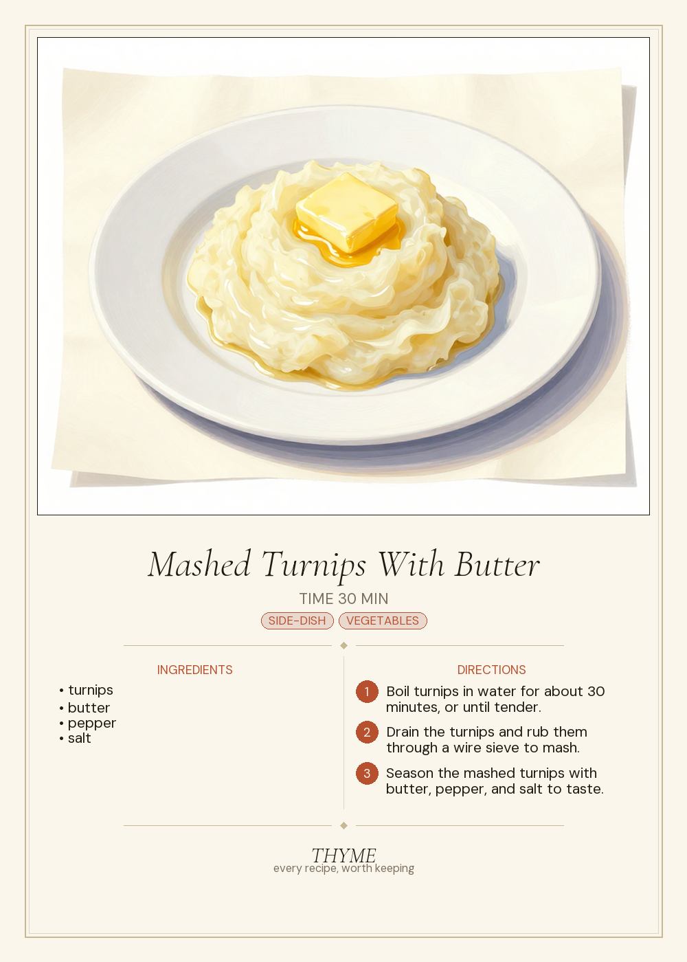 Mashed Turnips With Butter