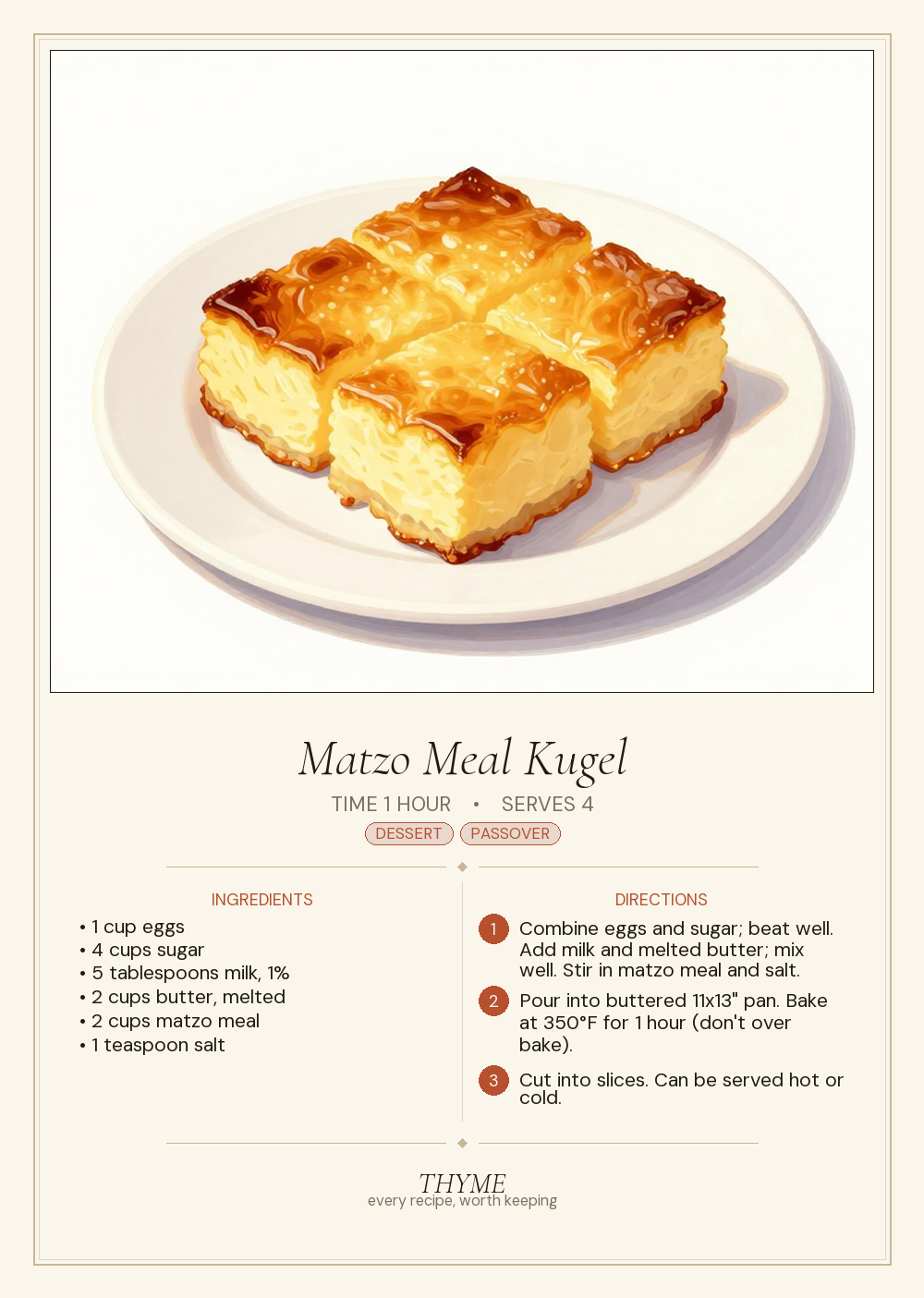 Matzo Meal Kugel