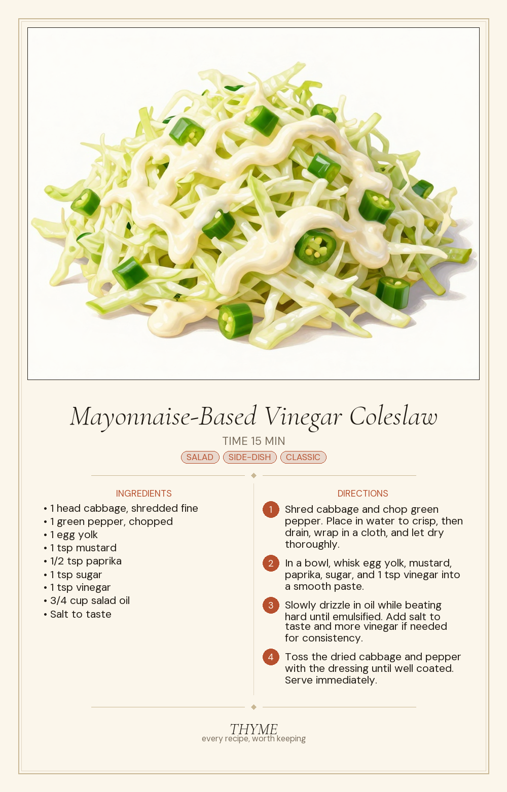Mayonnaise-Based Vinegar Coleslaw