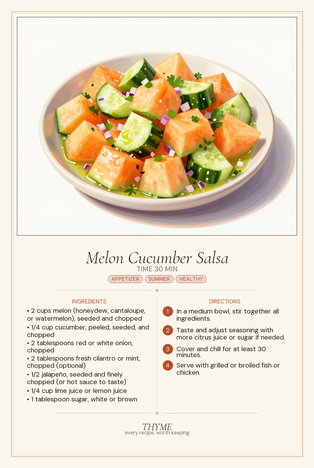 Melon Cucumber Salsa