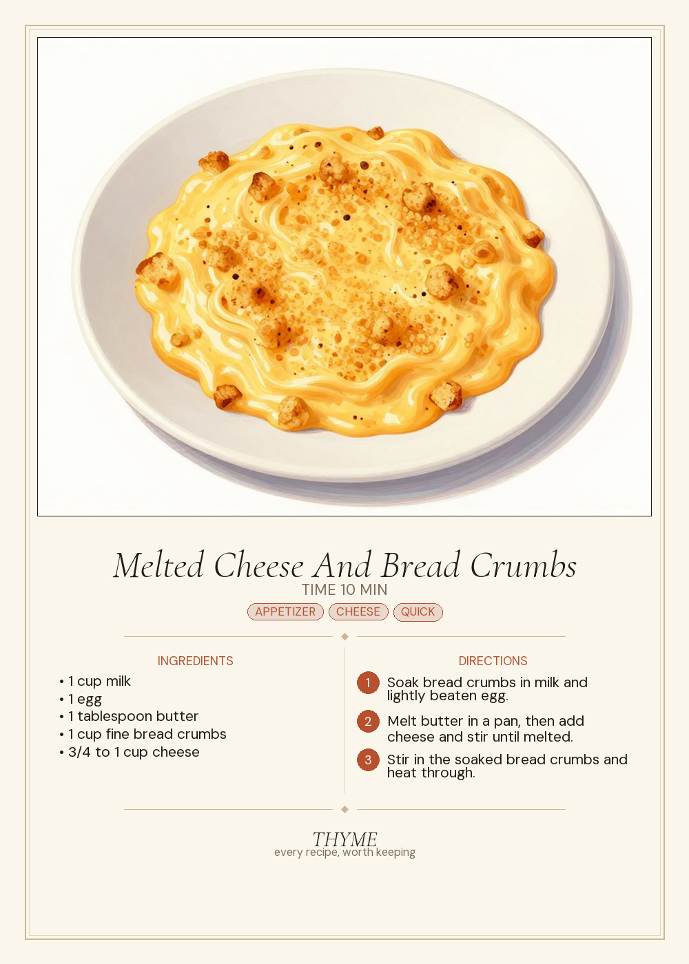 Melted Cheese And Bread Crumbs
