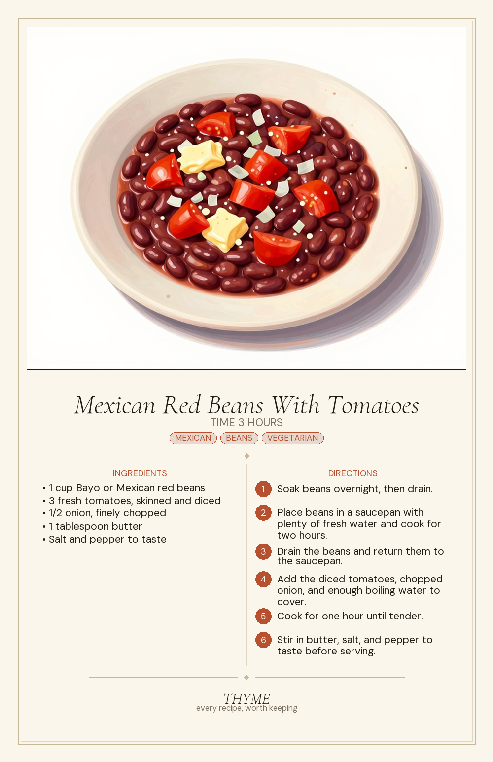 Mexican Red Beans With Tomatoes