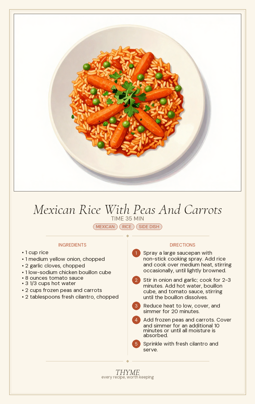 Mexican Rice With Peas And Carrots