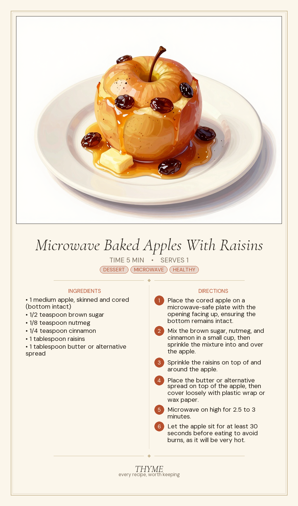 Microwave Baked Apples With Raisins
