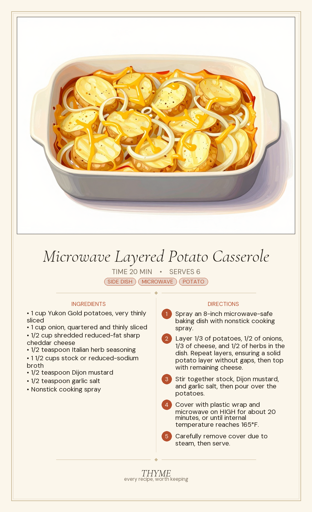 Microwave Layered Potato Casserole