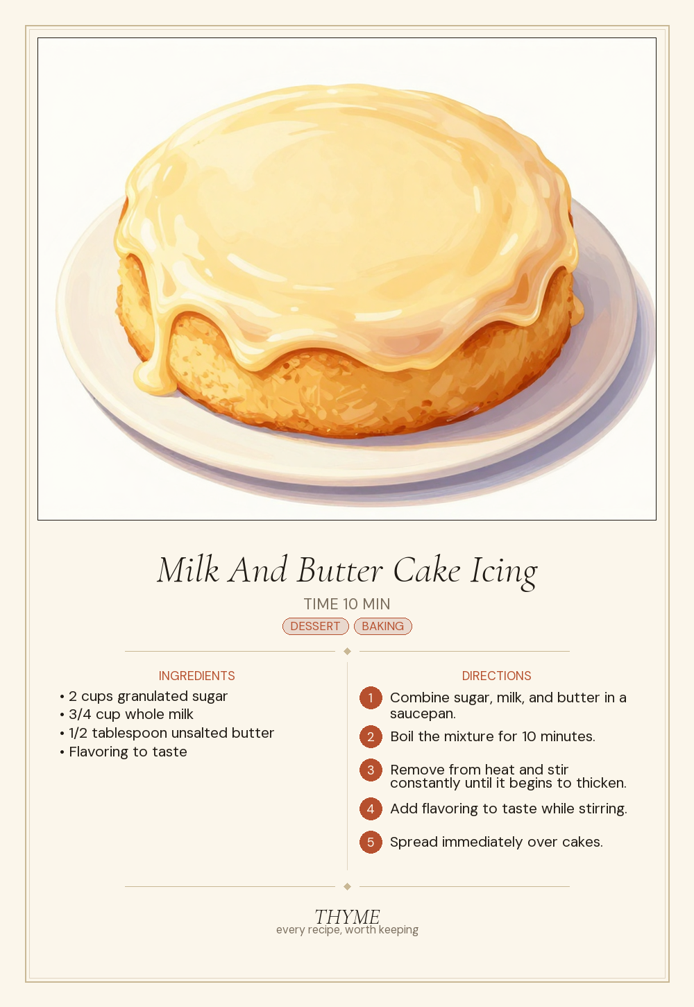 Milk And Butter Cake Icing
